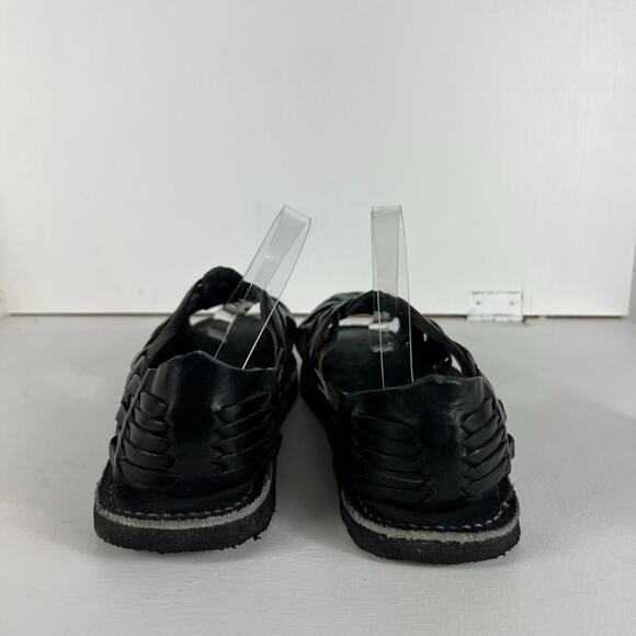 Valencia Imports Sandals Mens 9.5 Black Leather Tire Sole Casual Traditional main image 5